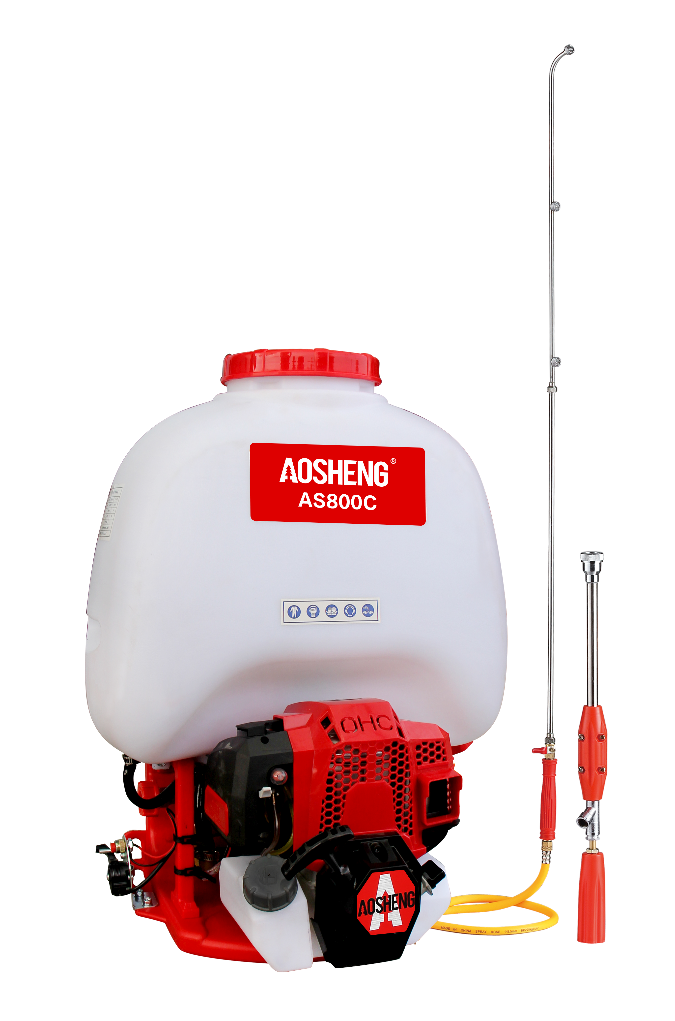 গ্যাসোলিন পাওয়ার স্প্রেয়ারগুলি বিভিন্ন আকার এবং ডিজাইনে আসে